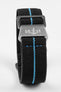 Erika's Originals BLACK OPS MN™ Strap with TURQUOISE Centerline - BRUSHED Hardware