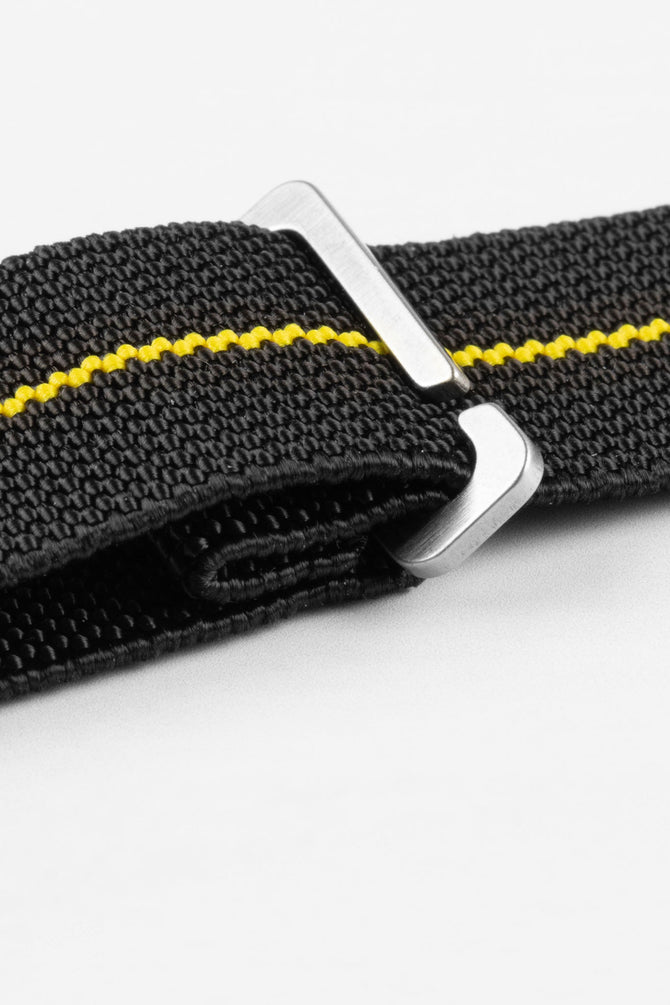 Erika's Originals BLACK OPS MN™ Strap with YELLOW Centerline - BRUSHED Hardware