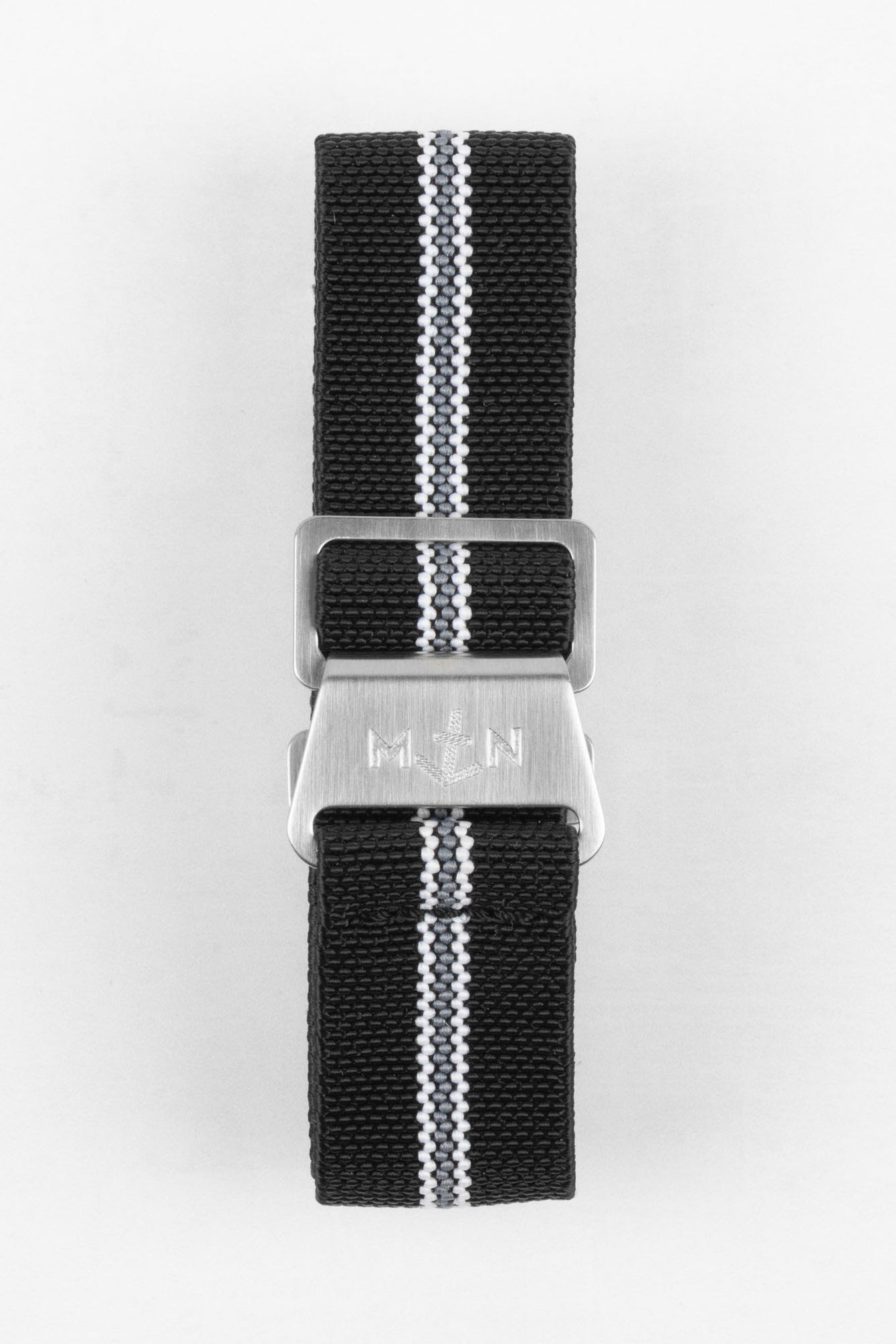 Erika's Originals CORSA MN™ Strap with White and GREY Centerline - BRUSHED Hardware