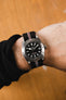 Tudor Black Bay Steel fitted with Erika's Original Corsa Strap with Red Centerline worn on wrist