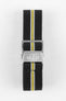 Erika's Originals CORSA MN™ Strap with YELLOW Centerline - BRUSHED Hardware