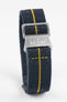 Erika's Originals INDIGO DENIM MN™ Strap with MUSTARD Centerline - BRUSHED Hardware