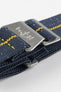 Erika's Originals INDIGO DENIM MN™ Strap with MUSTARD Centerline - BRUSHED Hardware