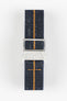 Erika's Originals INDIGO DENIM MN™ Strap with ORANGE Centerline - BRUSHED Hardware