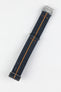 Erika's Originals INDIGO DENIM MN™ Strap with ORANGE Centerline - BRUSHED Hardware