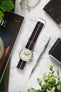 Erika's Originals HAVANA MN™ Strap with WHITE Centerline - BRUSHED Hardware
