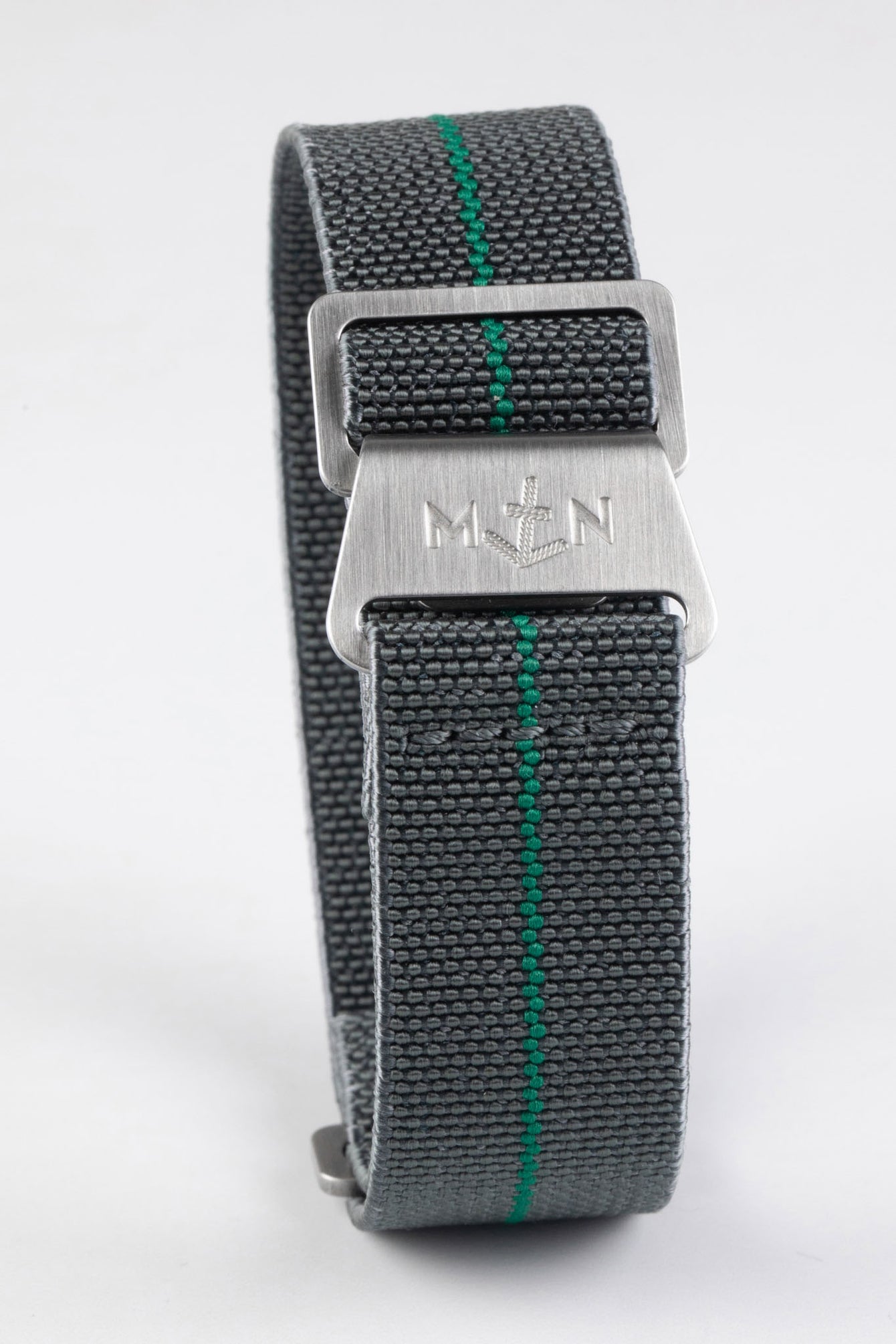 Erika's Originals MIRAGE MN™ Strap with GREEN Centerline - BRUSHED Hardware