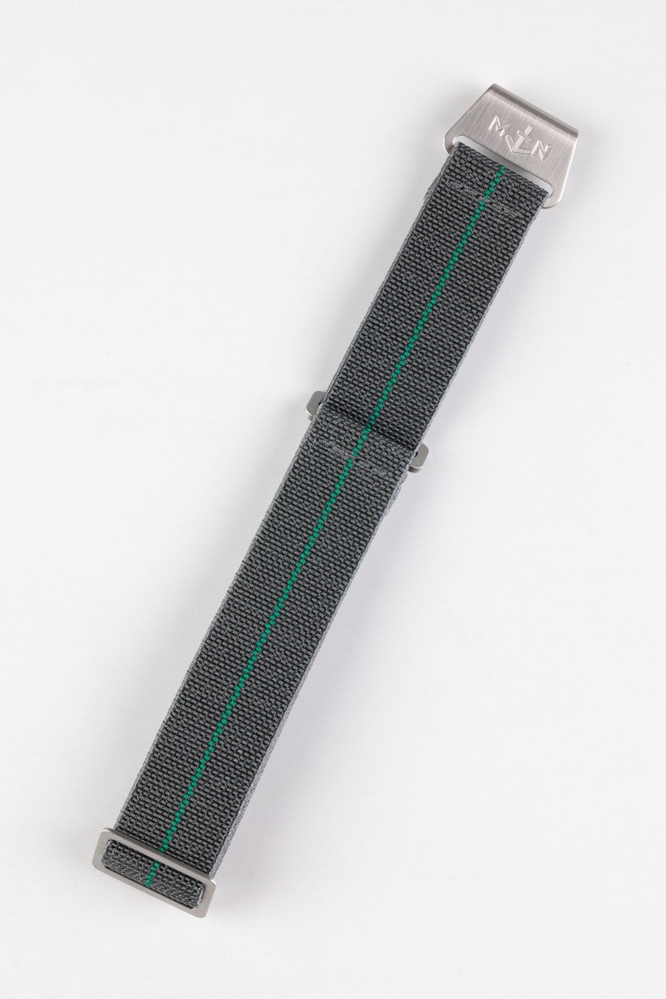 Erika's Originals MIRAGE MN™ Strap with GREEN Centerline - BRUSHED Hardware