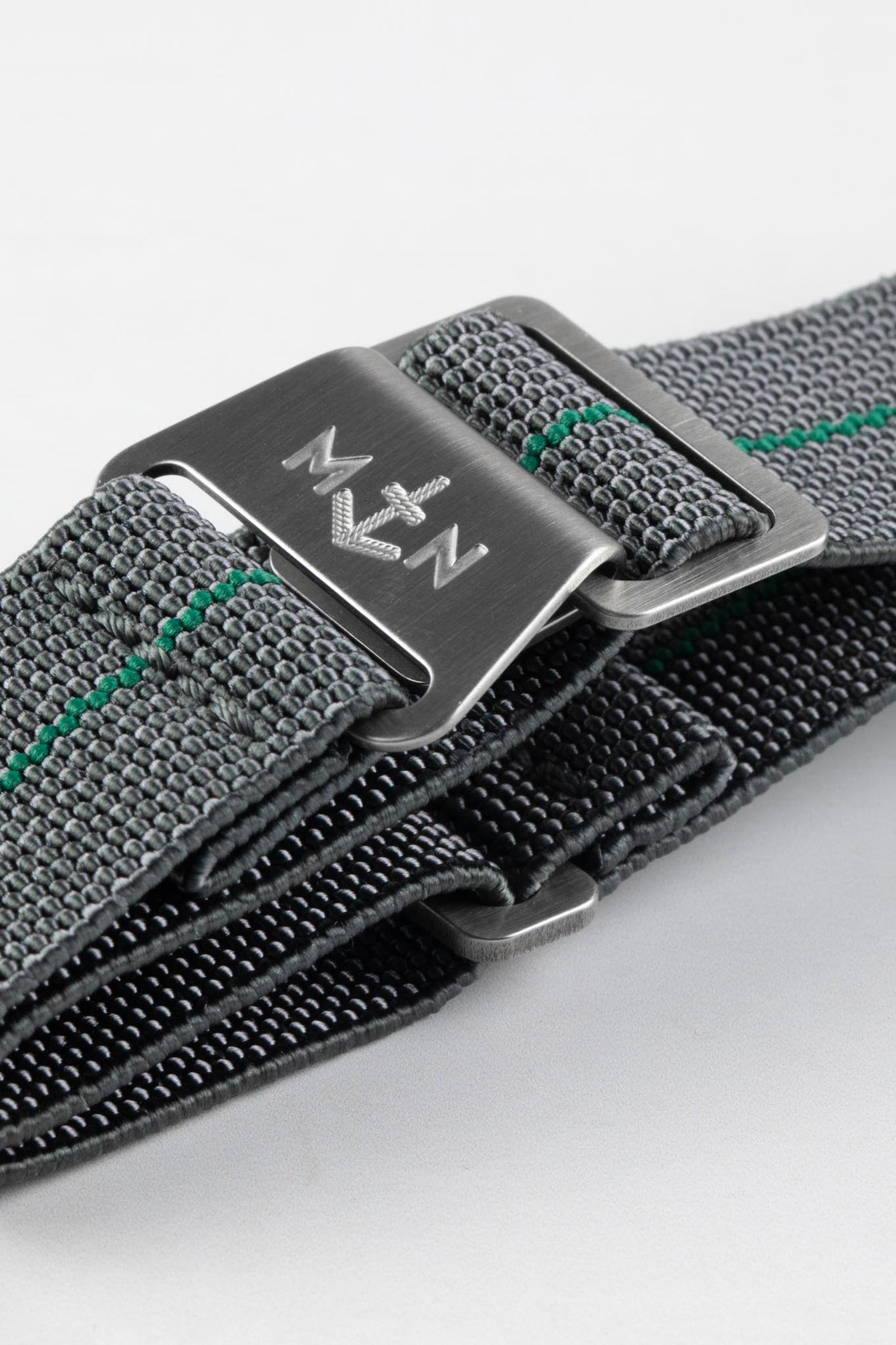 Erika's Originals MIRAGE MN™ Strap with GREEN Centerline - BRUSHED Hardware