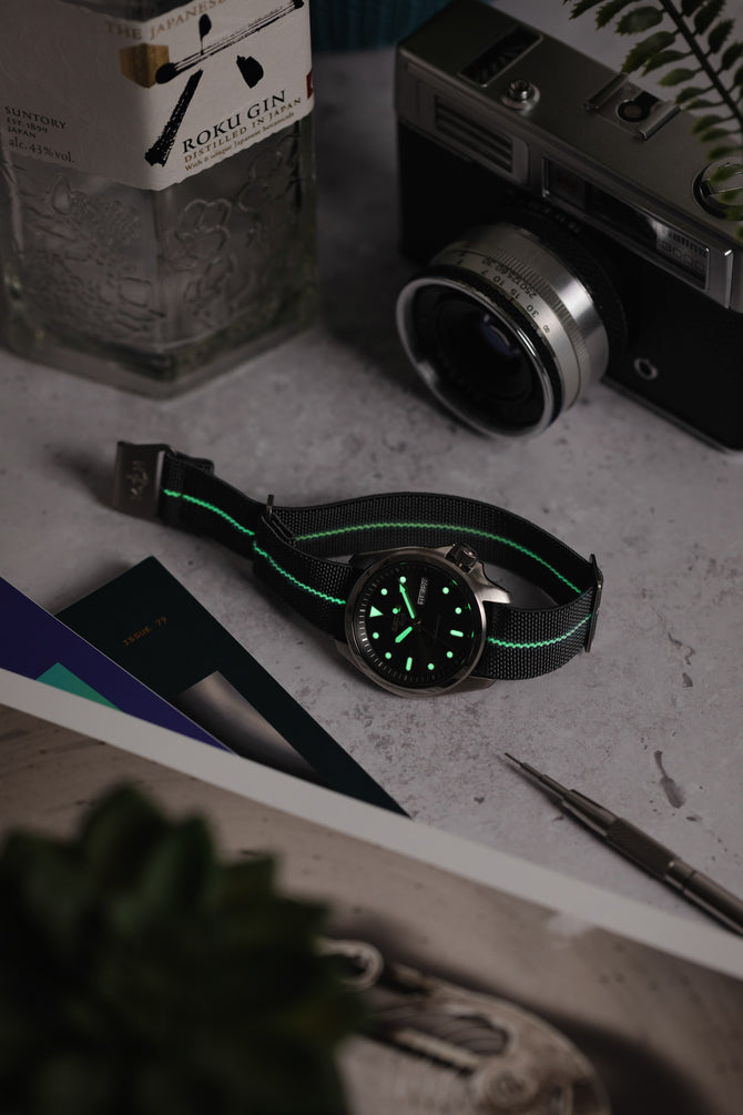 Erika's Originals MIRAGE MN™ Strap with LUMED Centerline - BRUSHED Hardware