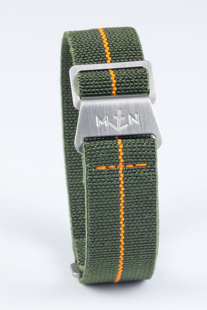 Erika's Originals ORIGINAL MN™ Strap with ORANGE Centerline - BRUSHED Hardware