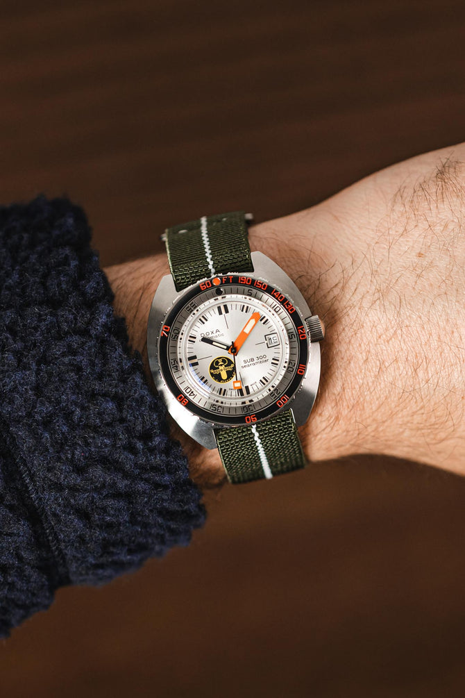 Erika's Originals ORIGINAL MN™ Strap with WHITE Centerline - BRUSHED Hardware
