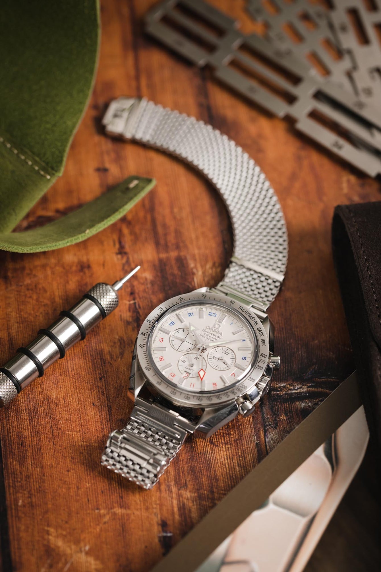 Forstner KOMFIT 'JB' Stainless Steel Mesh Watch Bracelet: Straight