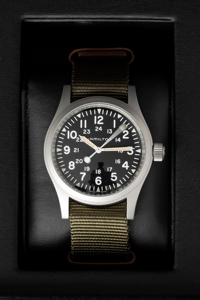 Hamilton H69429931 Khaki Field Mechanical 38mm Watch with Black Dial (In Original Box)