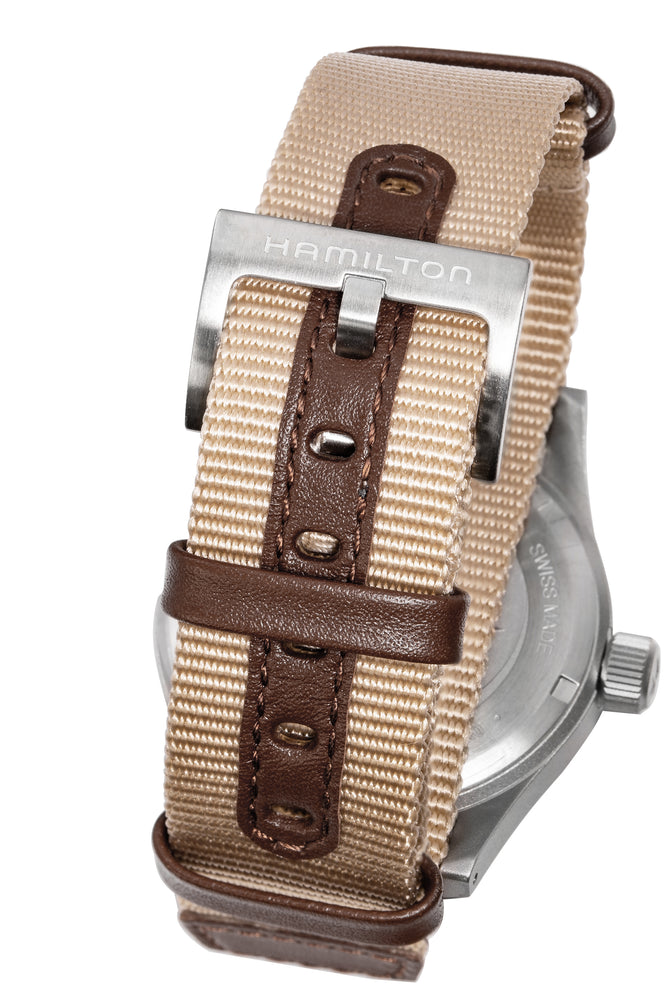 Hamilton H69429901 Khaki Field Mechanical 38mm Watch with Brown Khaki Dial (Buckle Detail)