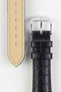 Hirsch ARISTOCRAT Black Crocodile Embossed Leather Watch Strap