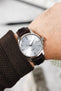 Seiko Presage Cocktail watch fitted with Hirsch Ascot Brown Leather Strap worn on wrist