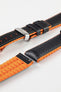 Hirsch AYRTON Orange / Black Carbon Embossed Performance Watch Strap