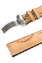 Hirsch Birch Tree Bark Deployment Watch Strap in Beige (Keepers)