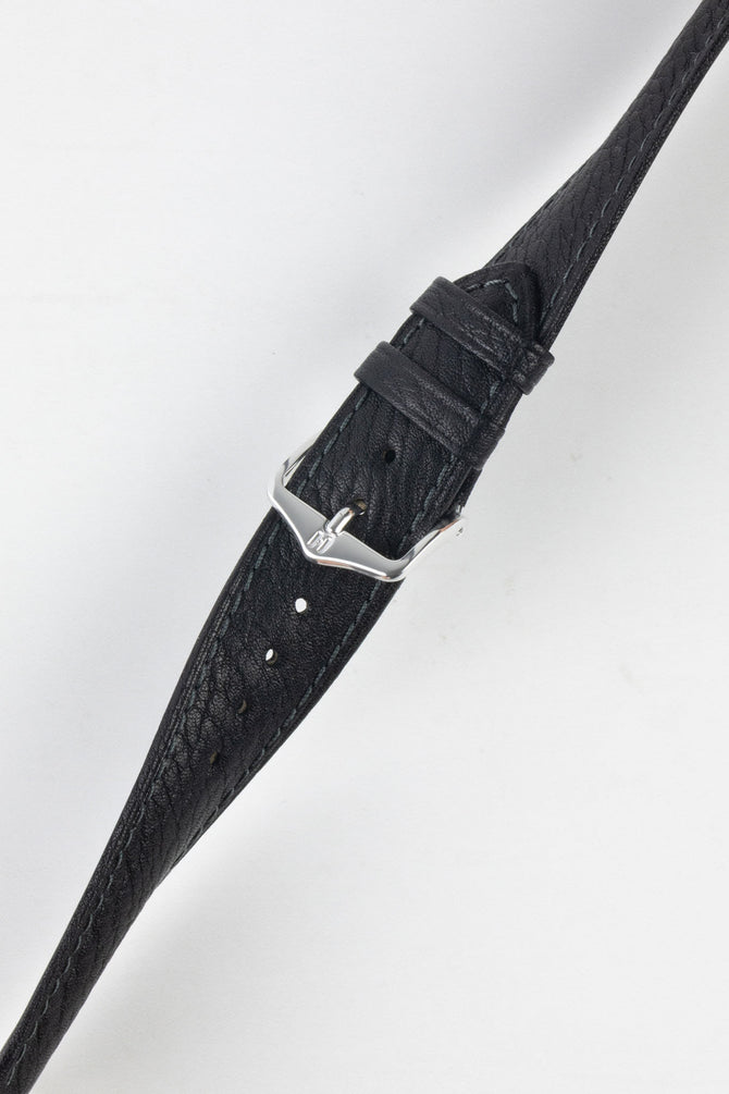 Hirsch CAMELGRAIN Watch Strap No Allergy Leather in BLACK