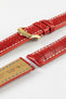 Hirsch CAPITANO Padded Alligator Leather Water-Resistant Watch Strap in RED