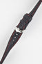 Hirsch CARBON Embossed Water-Resistant Leather Watch Strap in BLACK/RED