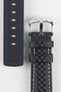 Hirsch CARBON Black Embossed Water-Resistant Leather Watch Strap