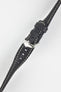 Hirsch CARBON Black Embossed Water-Resistant Leather Watch Strap