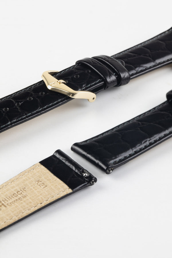 Hirsch Crocodile Strap | Black Leather Straps | Watch Obsession