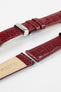 Hirsch CROCOGRAIN Burgundy Crocodile Embossed Leather Watch Strap