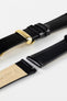 Hirsch DIVA Glossy Ladies Leather Watch Strap in JET BLACK
