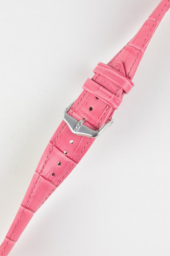 Hirsch DUKE Pink Alligator Embossed Quick-Release Leather Watch Strap