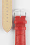 Hirsch DUKE Alligator-Embossed Red Quick-Release Leather Watch Strap