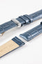 Hirsch DUKE METALLIC Limited Edition Alligator Embossed Quick-Release Leather Watch Strap - BLUE