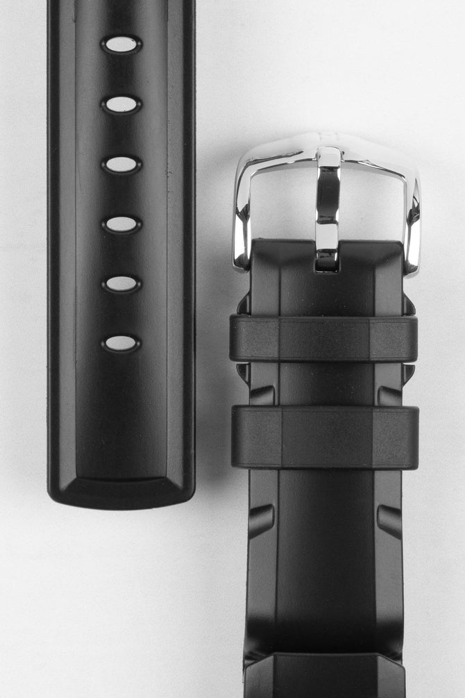 Hirsch EXTREME Rubber Watch Strap in Black