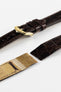 Hirsch GENUINE CROCO Open Ended Brown Crocodile Leather Watch Strap