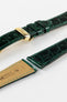 Hirsch GENUINE CROCO Shiny Green Crocodile Leather Watch Strap