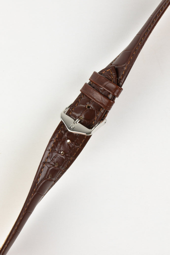 brown leather alligator watch strap 