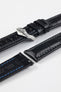Hirsch GRAND DUKE Water-Resistant Alligator Embossed Sport Watch Strap in BLACK/BLACK