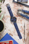 Hirsch GRAND DUKE Blue Water-Resistant Alligator Embossed Sport Watch Strap
