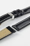 Hirsch HEAVY CALF Water-Resistant Calf Leather Watch Strap in BLACK/WHITE