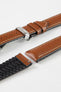 Hirsch JAMES Calf Leather Performance Watch Strap in GOLD BROWN