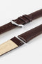 Hirsch KANSAS Buffalo-Embossed Calf Leather Watch Strap in BROWN
