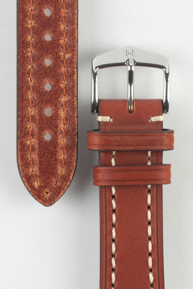Hirsch LIBERTY Gold Brown Leather Watch Strap