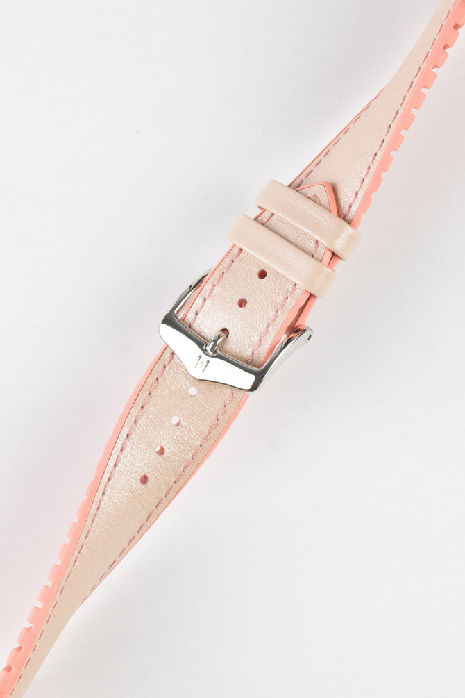 Hirsch LINDSEY Ladies Leather & Rubber Performance Watch Strap in ROSE/APRICOT