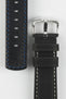 Hirsch MARINER Waterproof Leather Watch Strap in BLACK