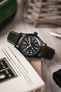 Hirsch MARINER Waterproof Leather Watch Strap in BLACK