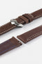 Hirsch MARINER Waterproof Leather Watch Strap in BROWN