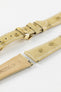 Hirsch MASSAI OSTRICH Leather Watch Strap in BEIGE With WHITE Stitching