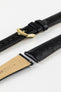 Hirsch MASSAI OSTRICH Leather Watch Strap in BLACK